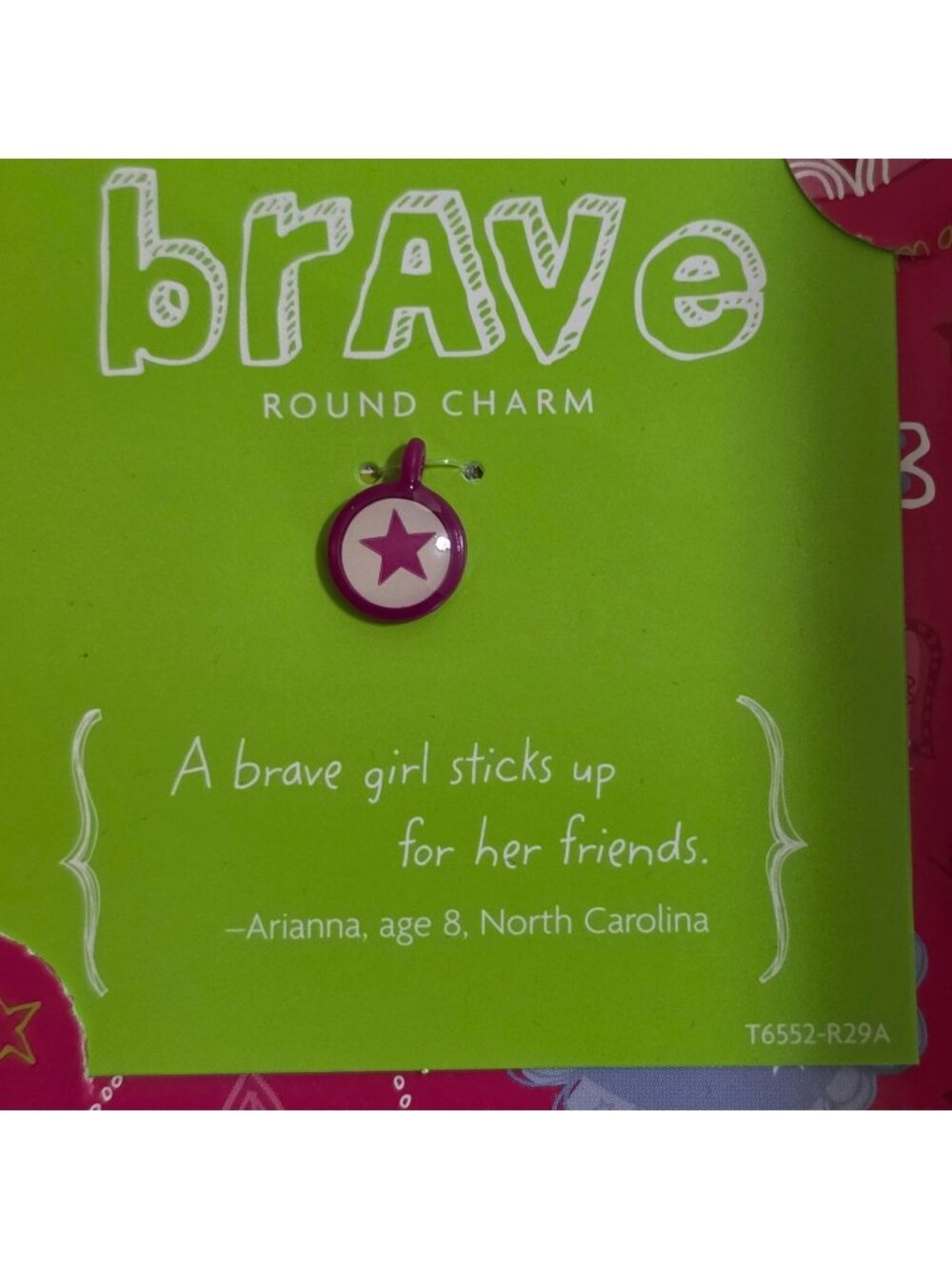 American Girl BRAVE Round Charm NEW